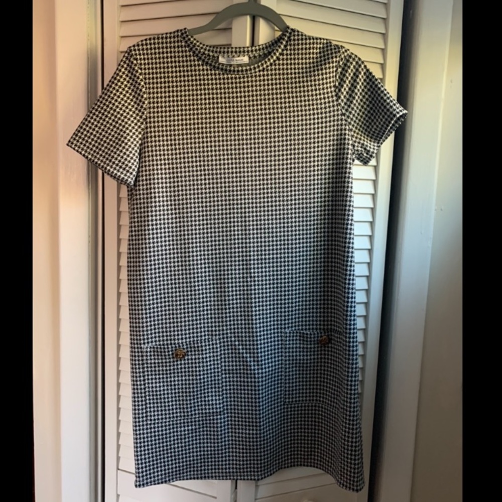 Zara houndstooth dress